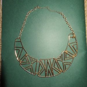 Geometric gold cut out necklace